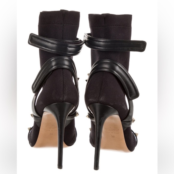 Valentino Black Studded Heeled Boots - Picture 4 of 6